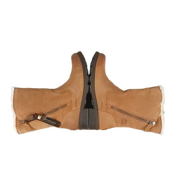 Sorel Emelie Foldover Casual Boots in Camel Brown Waterproof Leather Suede - Picture 7 of 14